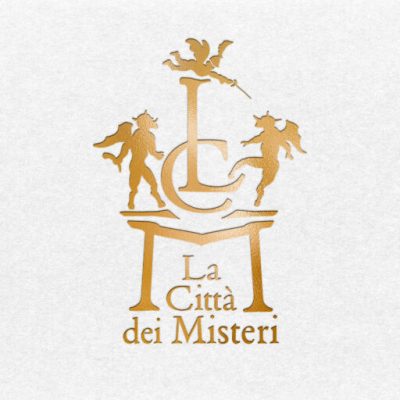 logo effetto laminato oro su bianco